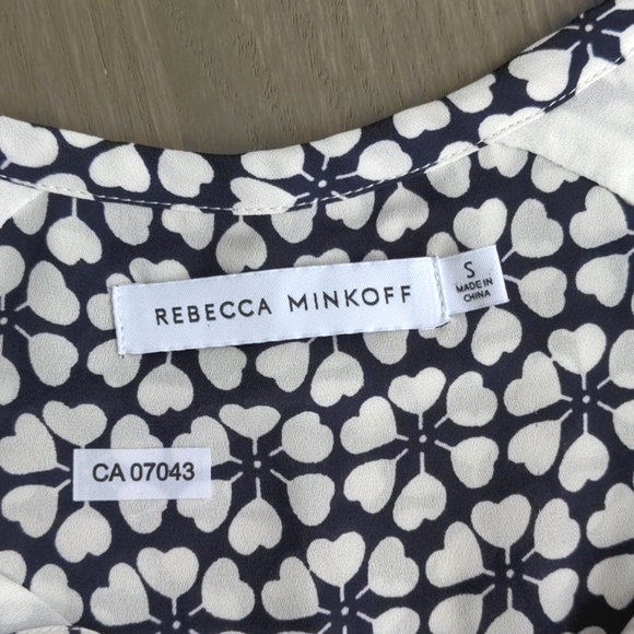 REBECCA MINKOFF | Cassandra Shift Dress Cap Sleeves, Navy & White, Women's S - Picture 9 of 15